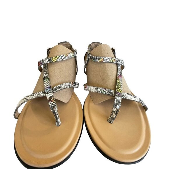 Naturalizer Tinsley Sandals Womens 6W EU 36 Wide Leather Faux Snakeskin Flat - Picture 5 of 10